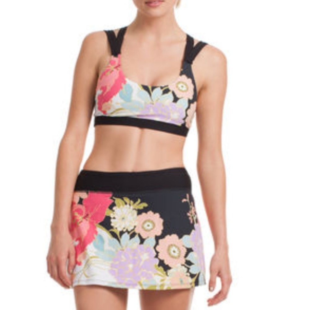 Trina Turk Recreation Royal Garden Sports Bra -Top Only- Women's X-Small